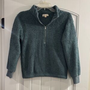 Sunset West Teal Quarter-Zip Sweater     Girls Size - M